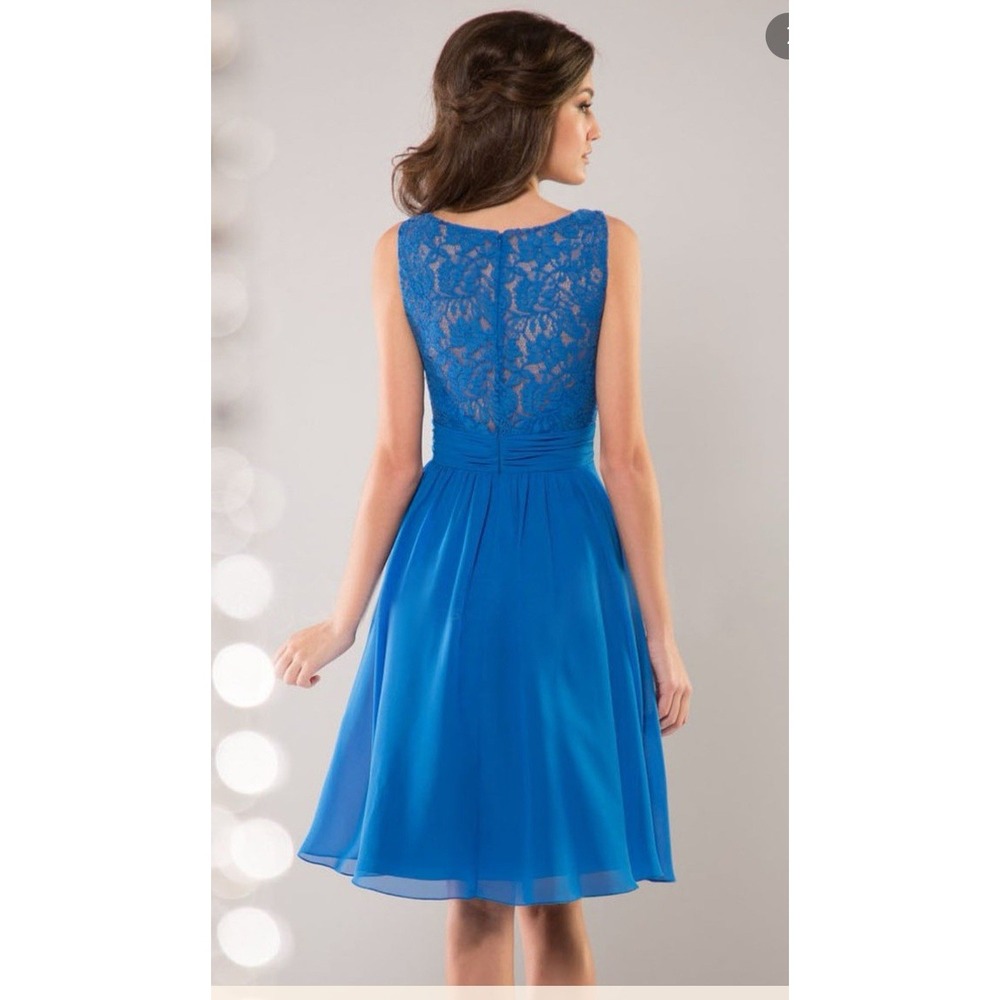 Jasmine B2 Dorris Wedding Bridesmaid Dress Size 6 Royal Blue V-neck‎ Chiffon - Picture 2 of 7